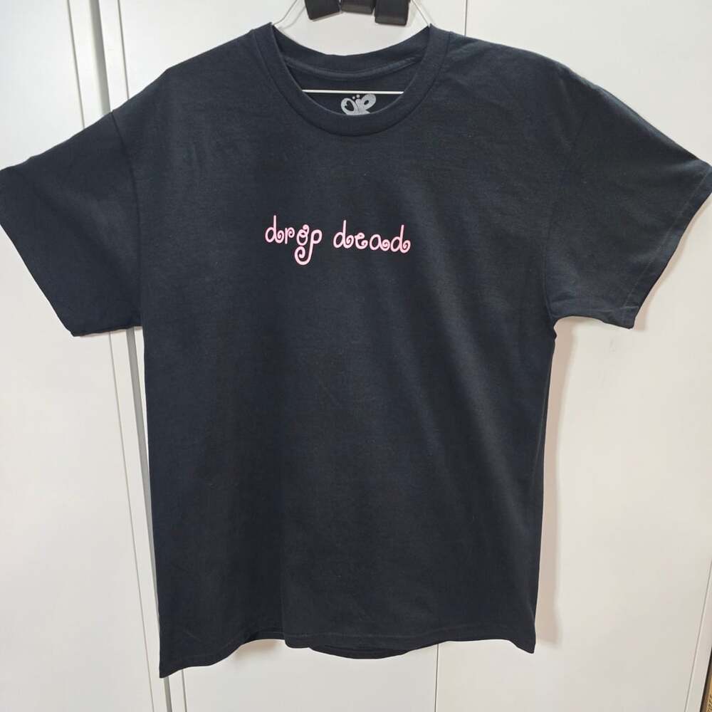 Olivia Rodrigo Drop Dead T-Shirt Black Graphic Pink